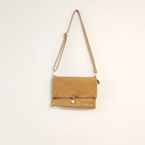 Vegan leather tan color crossbody bag